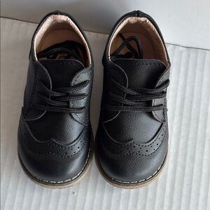 Oxford Baroque Detailing Shoes MG Baby Black Lace Up Dress Shoes EU 23 US 7